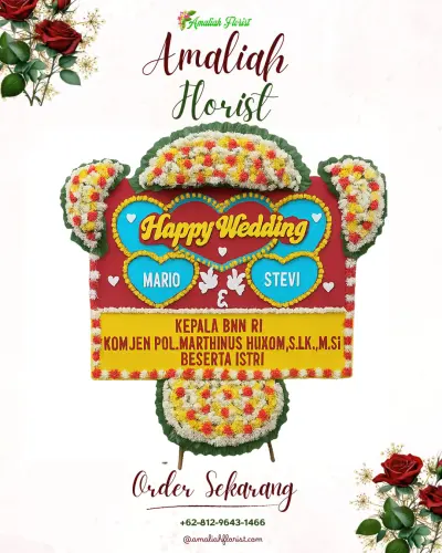 Karangan Papan Bunga Pernikahan di Iraonolase